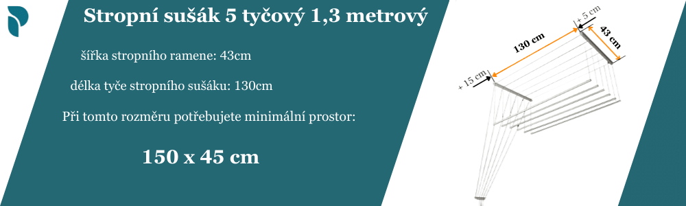 Sušák 5 tyčový 1,3 metrový